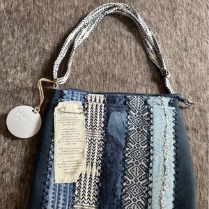 Demdaco Blue Woven Crossbody Bag